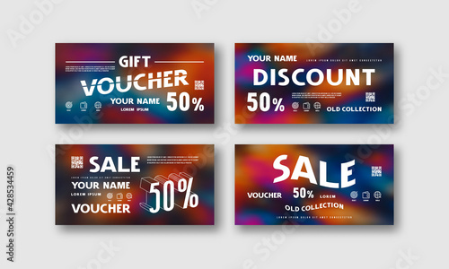 Stock vector set of discount voucher template