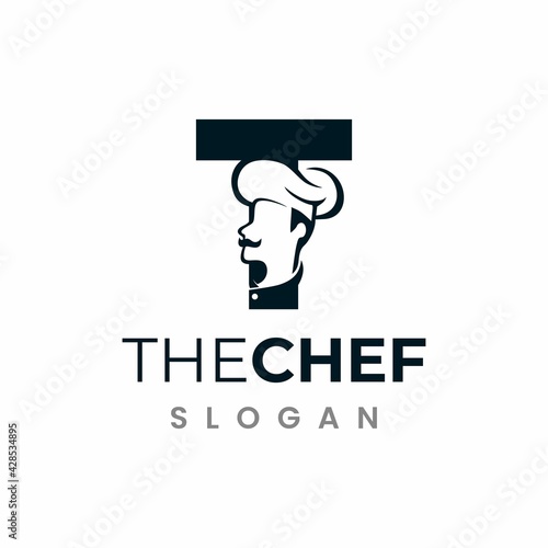 Letter T Chef Logo , Initial Restaurant Cook Vector Design
