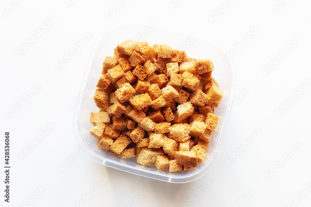 crackers of white bread on a white background crackers of white bread on a white background