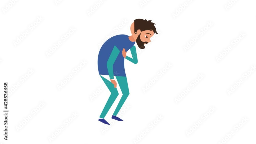 Fatigue ill man icon animation Fatigue ill man icon animation