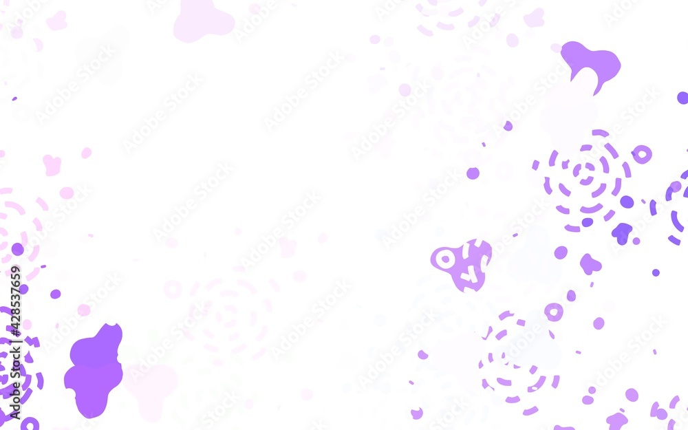 Light Purple vector background with abstract shapes.