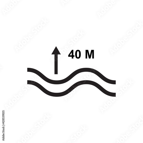 Water level icon black , Gauges icon , water meter icon , water level markers in rivers and dams