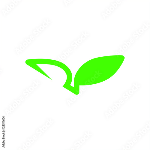 Abstract seedling symbol, icon on white background. Design element