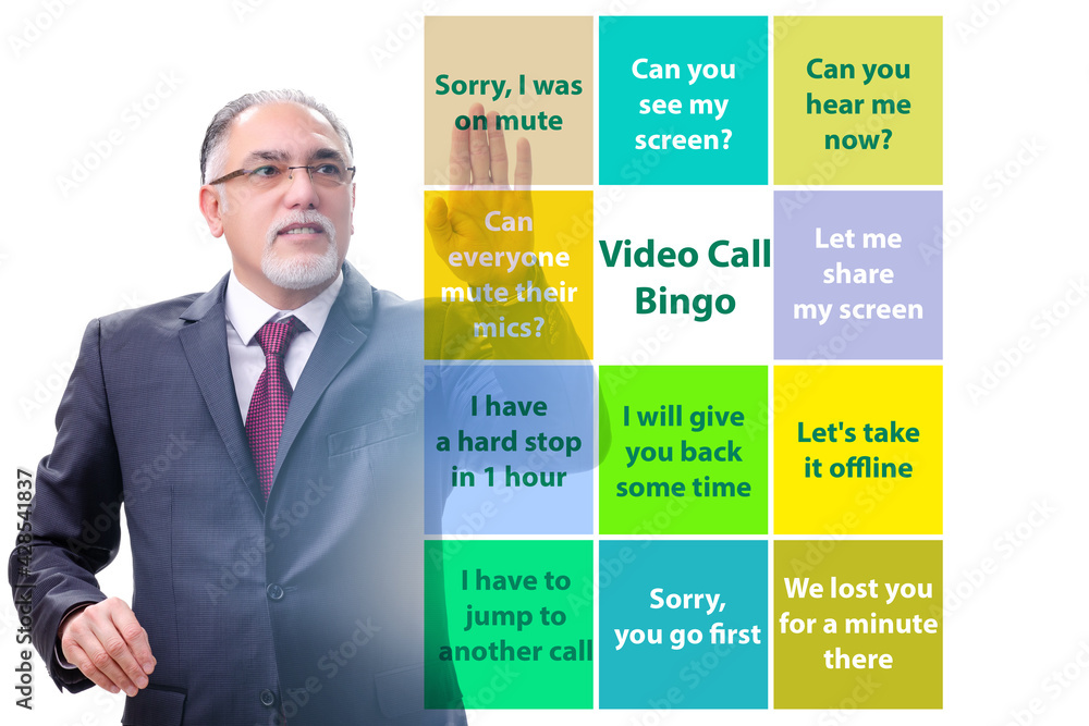 Funny concept with video call bingo Funny concept with video call bingo