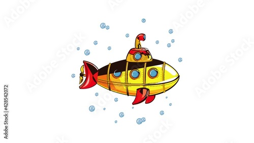 Yellow submarine icon animation