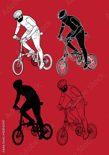 while riding a folding bike