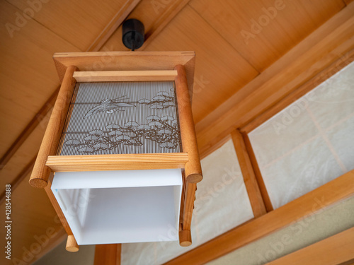 A small wooden frame light equipment in the traditional japanese style 