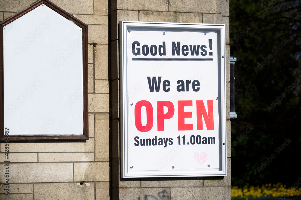 Church open after lockdown of coronavirus covid 19