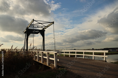 Ring canal at the lowest polder in the Netherlands Zuidplaspolder between Gouda and Rotterdam at 