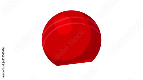Cricket red ball icon animation
