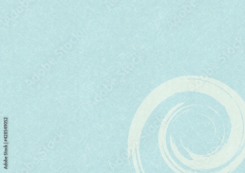 渦巻模様の水色の和紙素材