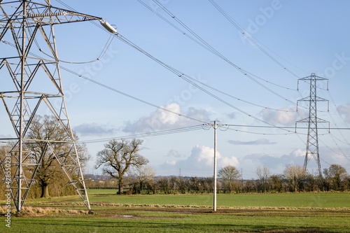 National grid electricity pylons UK photo