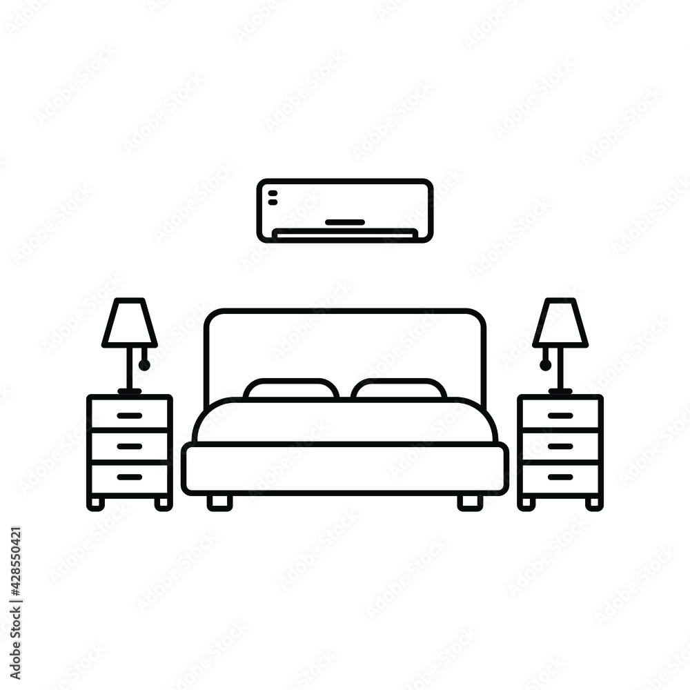 bedroom icon. bed sign symbol. vector illustration bedroom icon. bed sign symbol. vector illustration