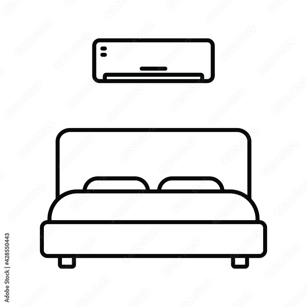 bedroom icon. bed sign symbol. vector illustration bedroom icon. bed sign symbol. vector illustration