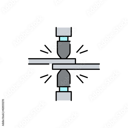Spot welding olor line icon. Pictogram for web page, mobile app, promo.