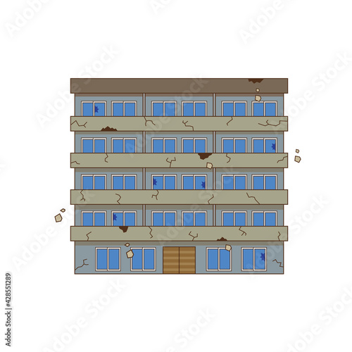 廃墟となったボロボロのマンション