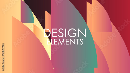Modern geometrical abstract background of business and technology presentation design template in vibrant gradient colors flat design vector illustration