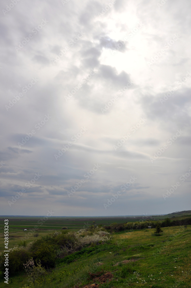 clouds over fields