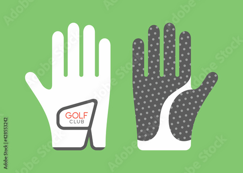 Golf glove. Golfer sports equipment. flat style
