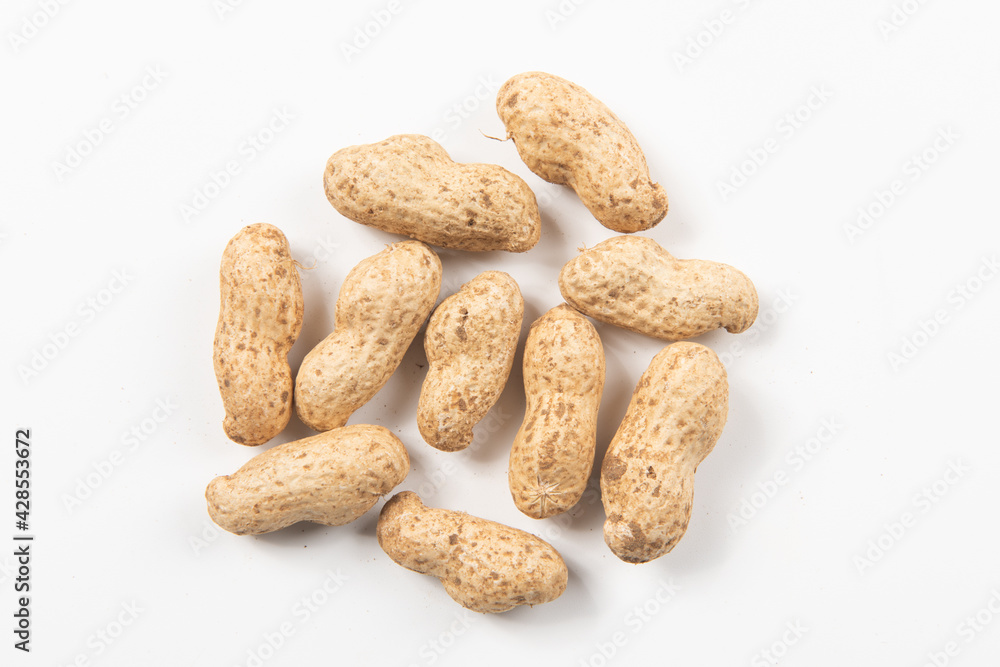 Raw fresh peanut isolated on white background Raw fresh peanut isolated on white background