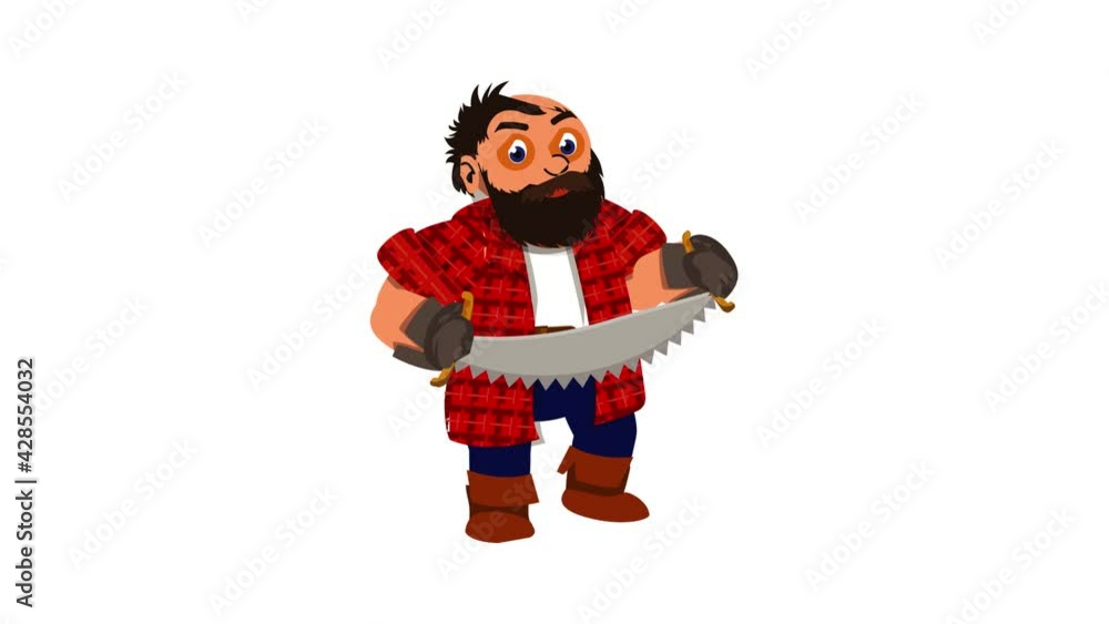 Lumberjack two hand saw icon animation Lumberjack two hand saw icon animation