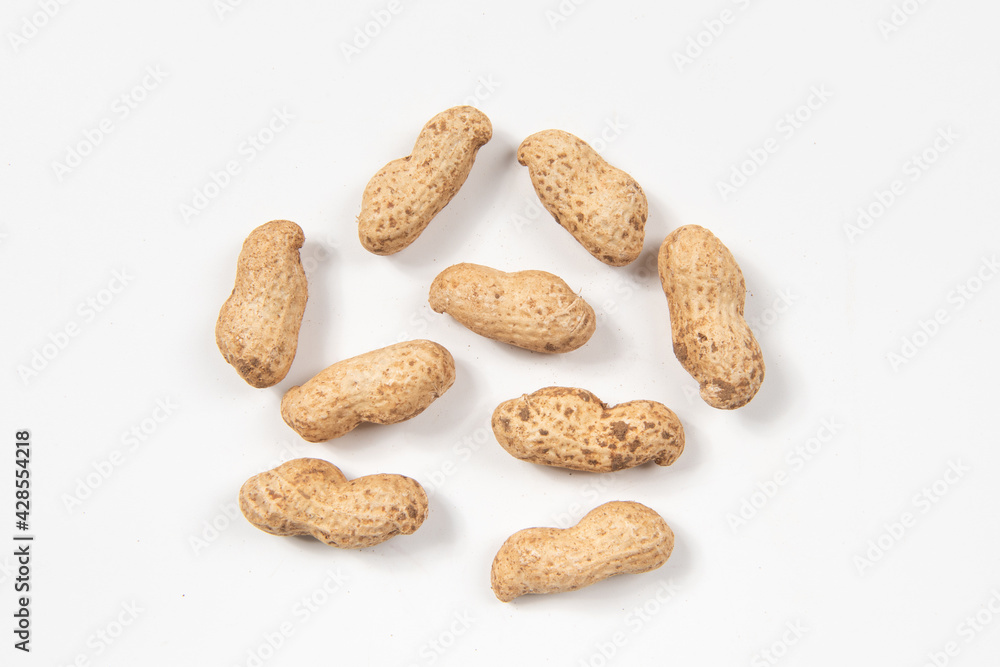 Raw fresh peanut isolated on white background Raw fresh peanut isolated on white background