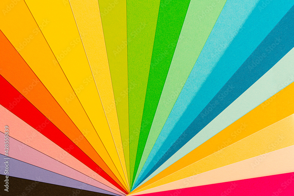 Abstract Rainbow Colorful Paper Background.Layout colors. Rainbow fan. Colored sheets.