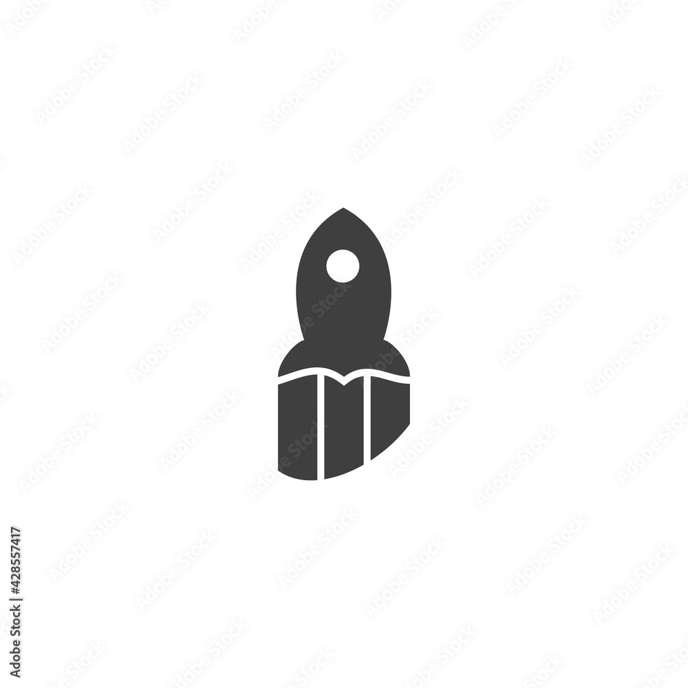 Rocket launched logo design, fast painting icon. Rocket launched logo design, fast painting icon.