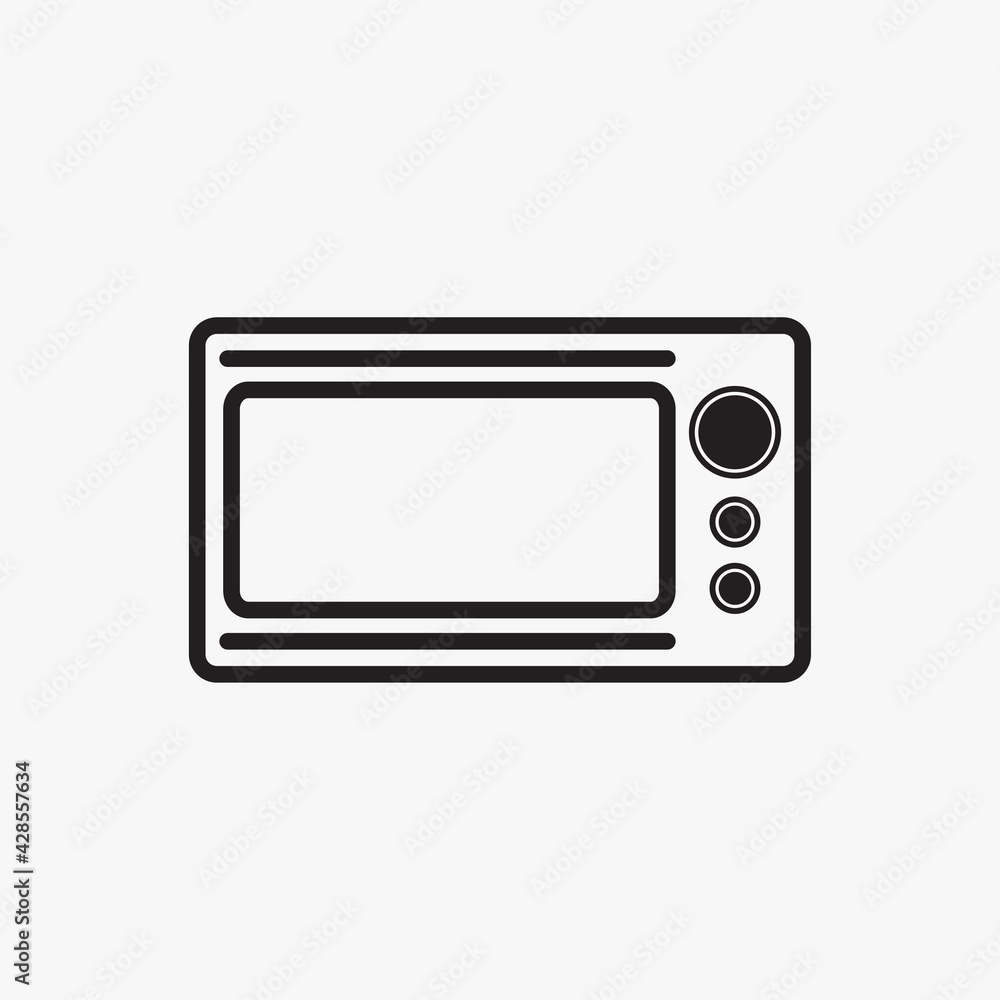 Microwave grill outline icon vector. Oven, ignition, burner. Microwave grill outline icon vector. Oven, ignition, burner.