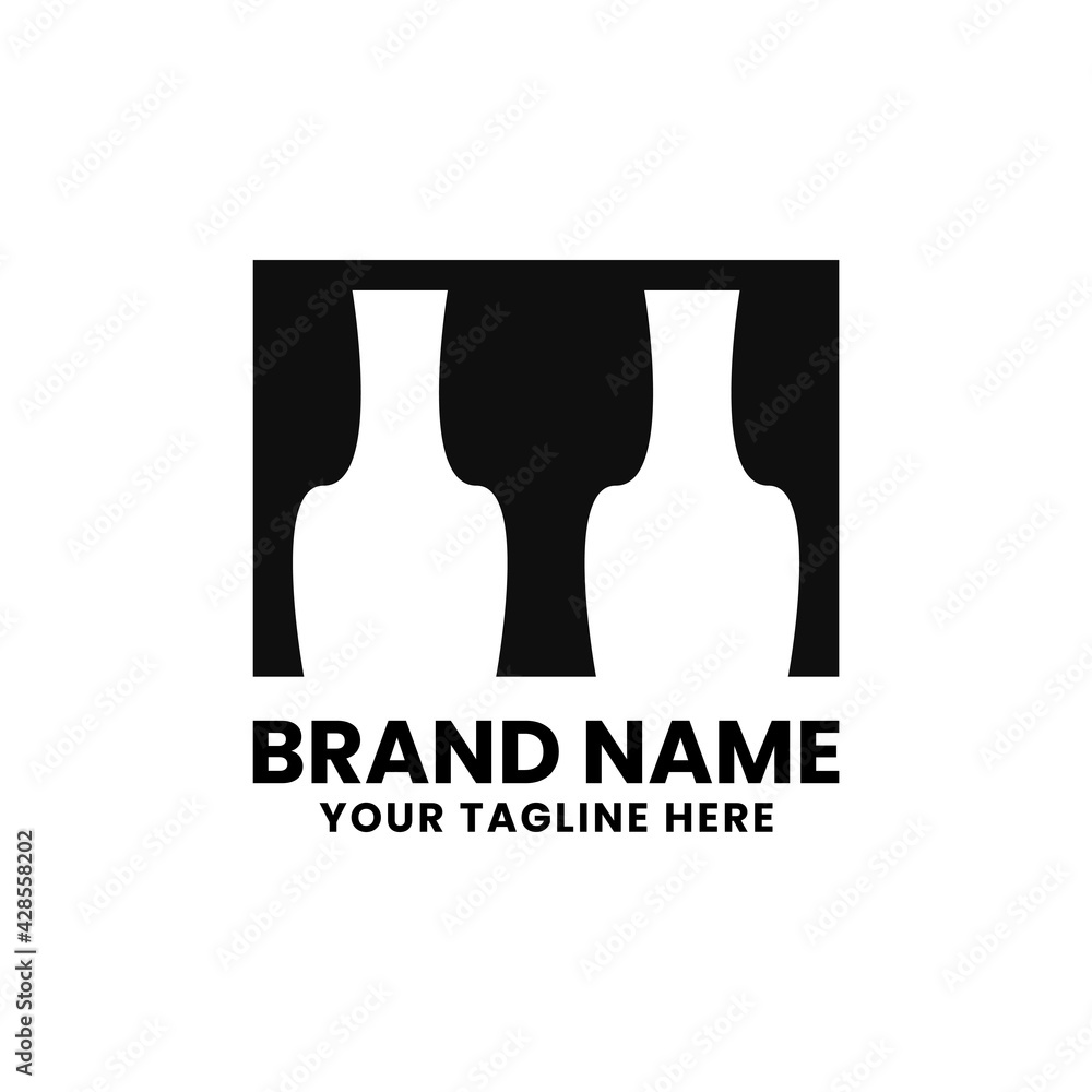 Five bottle company logo design template Five bottle company logo design template