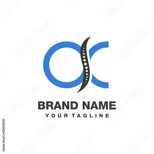 OC medical chiropractic logo design template