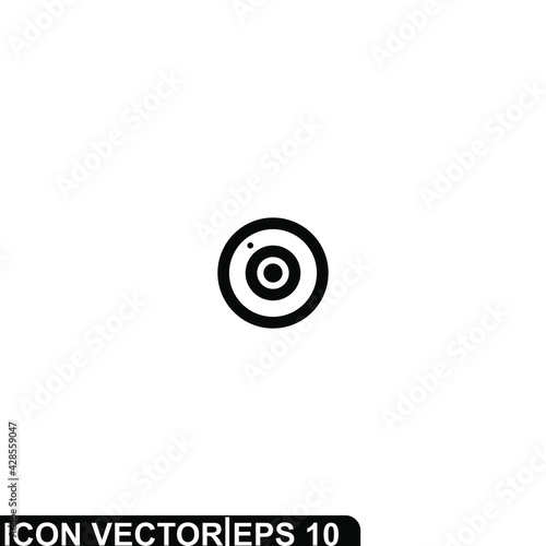 Simple Icon CCTV Vector Illustration Design. Outline Style, Black Solid Color.