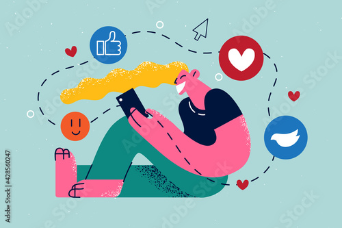 Online communication, internet media concept