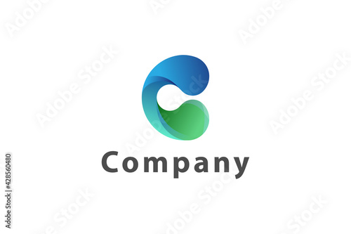 Letter C 3d business logo design photo