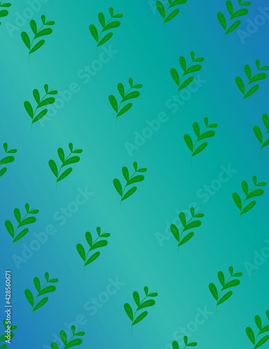 seamless pattern with arrows. seamless pattern with leaves. flawless background design. green leaves in sky blue background. simple background design