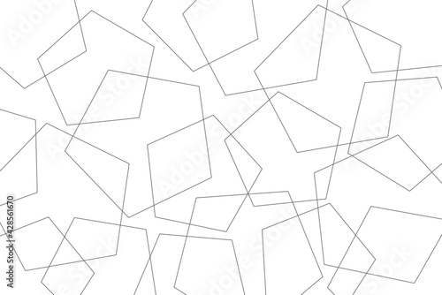 Abstract background pattern made with overlapping geometric shapes (pentagons). Modern, simple and playful vector art.