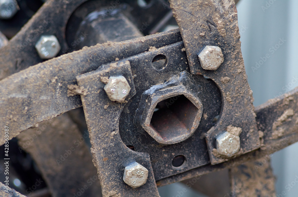 Working parts of new agricultural disc harrow Working parts of new agricultural disc harrow