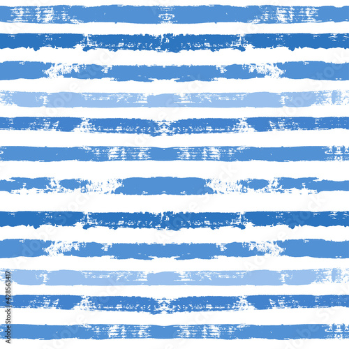 Stripes pattern, sea blue striped seamless vector background, navy brush strokes. pastel grunge stripes, watercolor paintbrush line