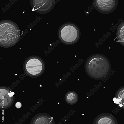 Galaxy pattern cartoon style.   Astronaut with
