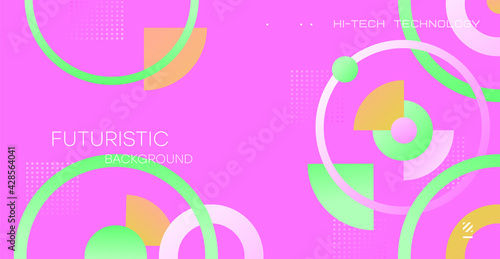 Abstract geometric background. Colorful, minimalist retro poster graphics vector illustration. Abstract pattern trendy with square and round shapes.
