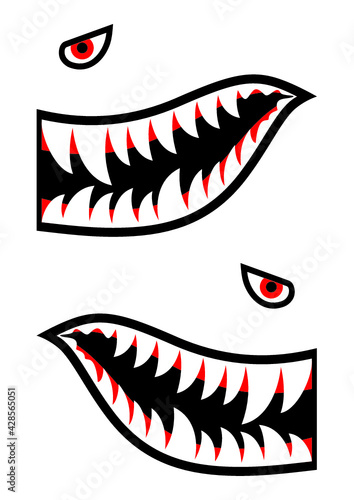 Shark teeth decals vector 