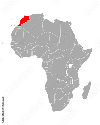 Karte von Marokko in Afrika