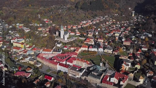 Aerial of old town Kremnica, Slovakia photo