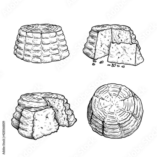 Tableau sur toile Italian cheese Ricotta set