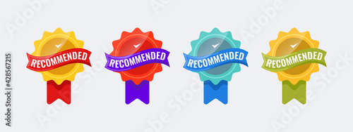 Recommended badge logo template. Recommended seller banner. Vector illustration.