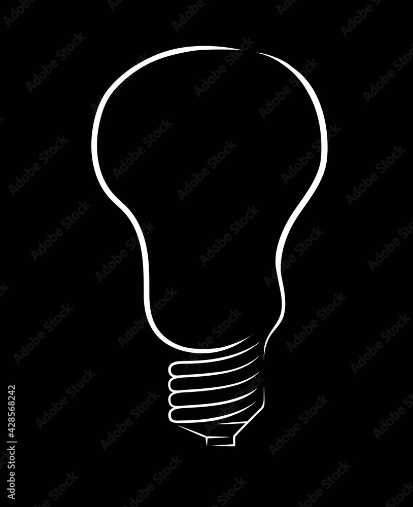 Picture of light bulb lines. Decorative drawing Picture of light bulb lines. Decorative drawing