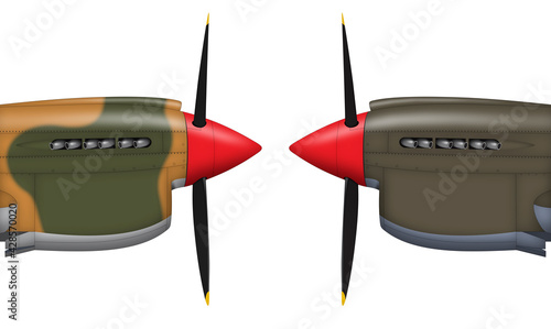 p-40 noses side view, space to apply text on