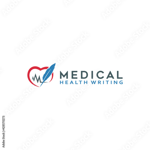 Medicine & Health Writing Logo Design Vector