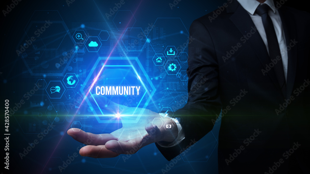 Man hand holding social inscription Man hand holding social inscription