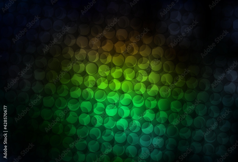 Dark Green, Red vector background with bubbles. Dark Green, Red vector background with bubbles.